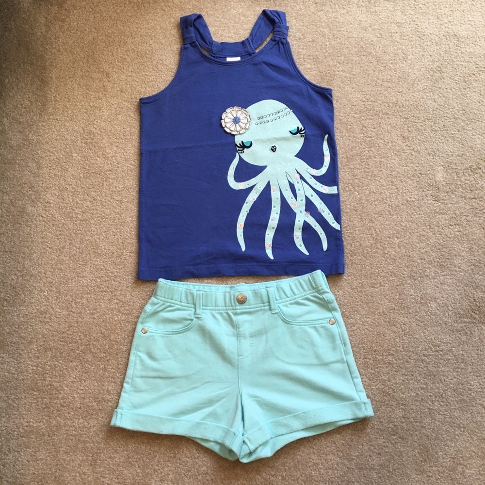Gymboree Girls size 7/8 Fancy Octopus tank set